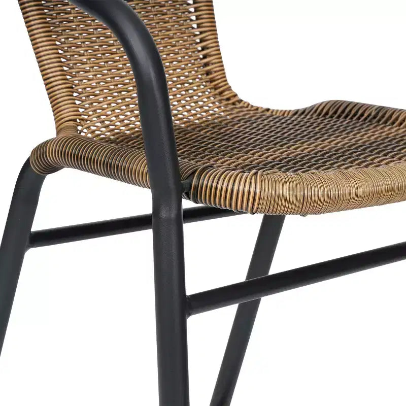Tabouret de bar en rotin style restaurant d'extérieur