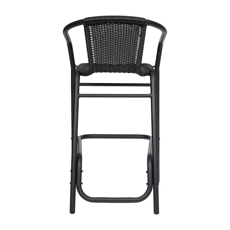 Tabouret de bar en rotin style restaurant d'extérieur