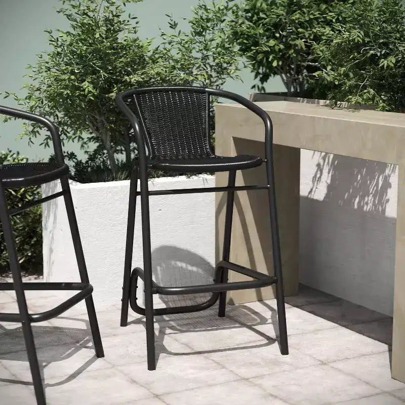 Emma and Oliver Indoor/Outdoor Restaurant Style Rattan Barstool