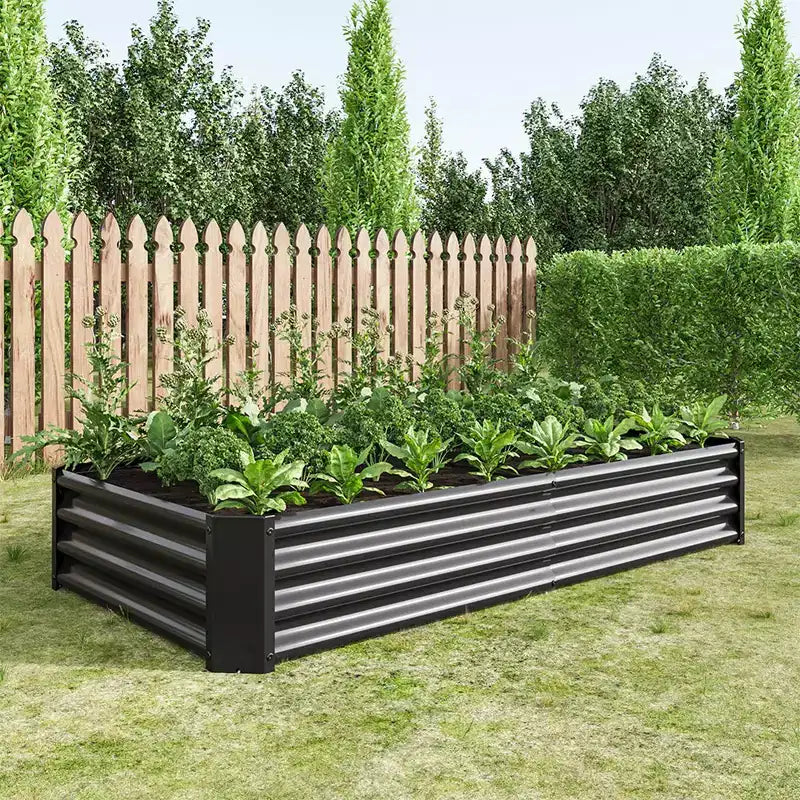 421ft Lit de jardin surélevé, Jardinière rectangulaire d'extérieur, Jardinières surélevées polyvalentes pour fleurs pour terrasse de jardin